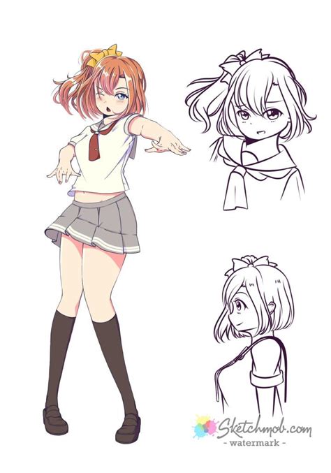 Custom Full Body Female Anime Character Art Commission Sketchmob
