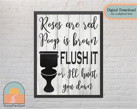 Funny Bathroom Sign Flush The Toilet Sign Bathroom Wall Etsy Australia