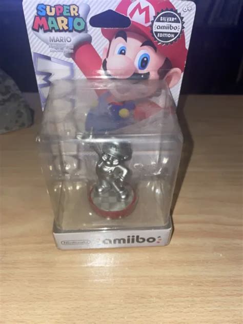 Rare Super Mario Silver Edition Amiibo Figure Nintendo Switch New In