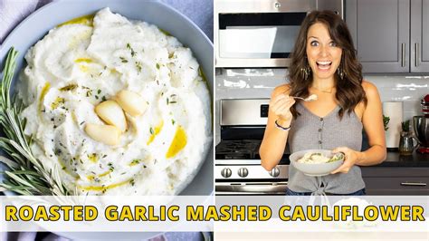 Roasted Garlic Mashed Cauliflower Keto Low Carb Vegan Easy