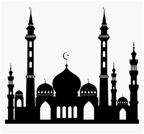 Islam Drawing Temple Gambar Masjid Hitam Putih Hd Png