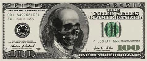 Skull 100 Dollar Bill Entrepreneur Art Money Art 100 Etsy