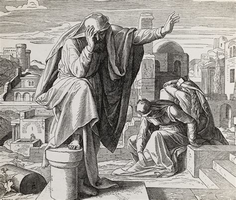 The Cry Of Jeremiah The Prophet Graphic Collage From Engraving Of