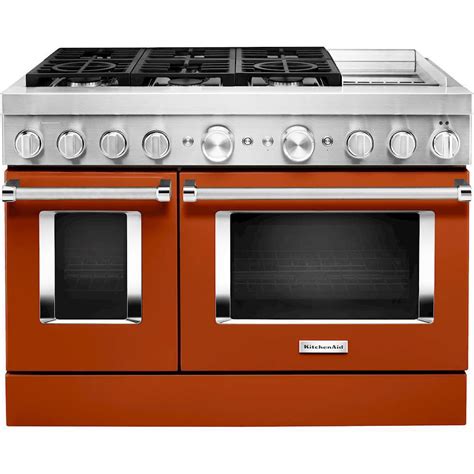 Kitchenaid Commercial Style 63 Cu Ft Freestanding Double Oven Dual