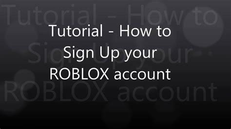 Roblox Tutorial How To Sign Up Your Account Youtube