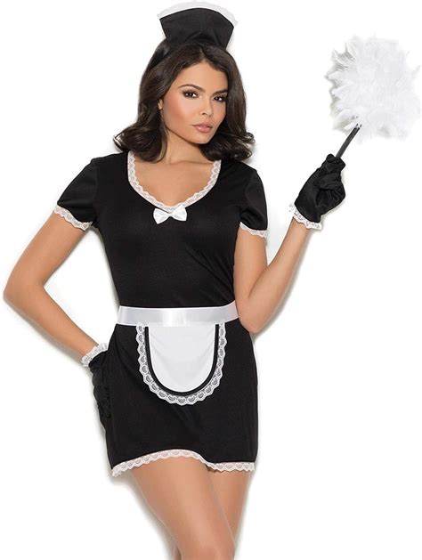 Elegant Moments Womens Sexy French Maid Halloween Roleplay