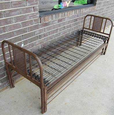 When purchasing a bed frame, twin xl bed dimensions can cause problems, so use caution. Unusual Narrow Iron Trundle Bed | My Antique Furniture ...