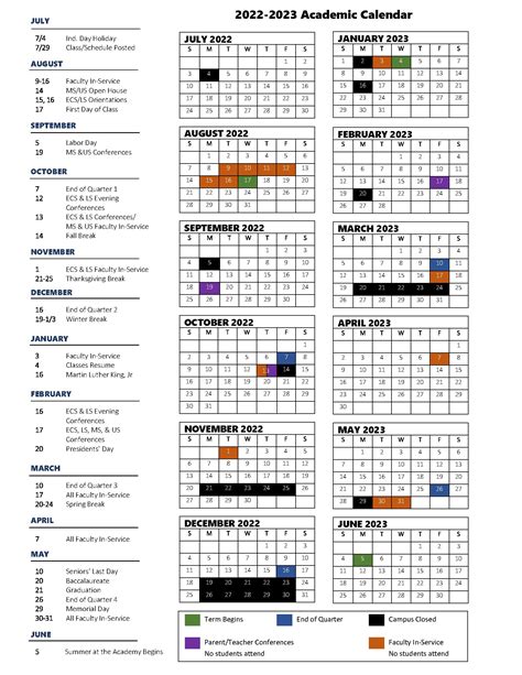 Academic Calendar Pulaski Academy