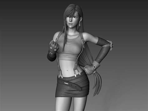 Tifa Lockhart Final Fantasy Vii Fanart Statue 3d Printable 3d Model 3d