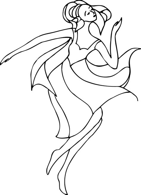 OnlineLabels Clip Art - Dancer 9 Line Drawing