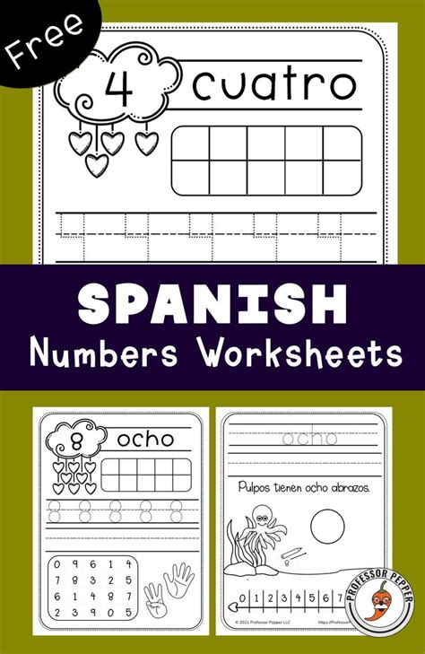 Spanish Number Worksheets