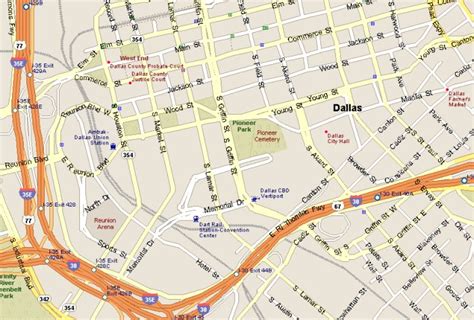 Dallas Downtown Attraction Map Printable