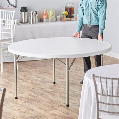 60 Round Folding Table Heavy Duty Plastic White