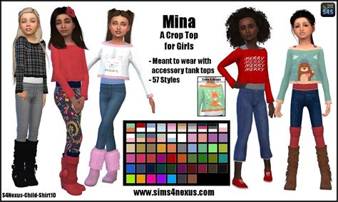 Lana Cc Finds Sims 4 Cc Kids Clothing Sims 4 Children Girls Crop Tops