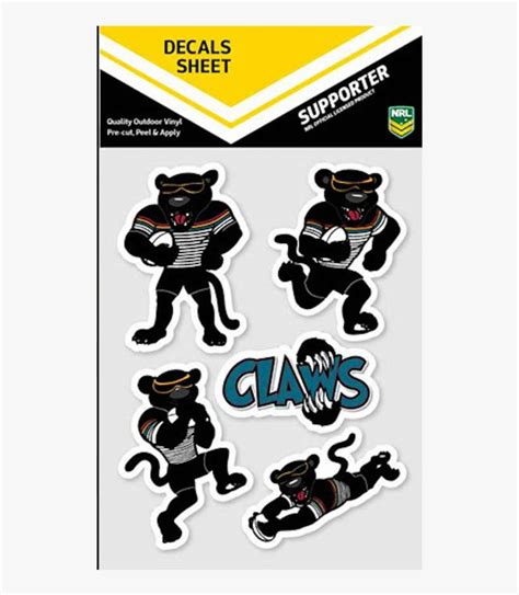 Penrith Panthers Nrl Uv Mascot Car Decals 5 Per Sheet Penrith