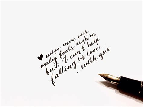 Standard is the most universal. Modern Calligraphy - Can't help falling in love Pen: Pilot ...