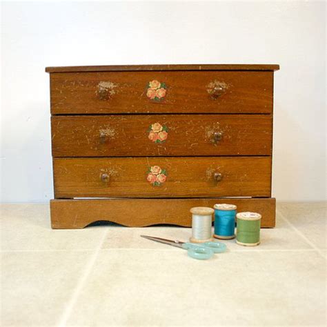 Vintage Sewing Cabinet 3 Drawer Storage Box Etsy Sewing Cabinet