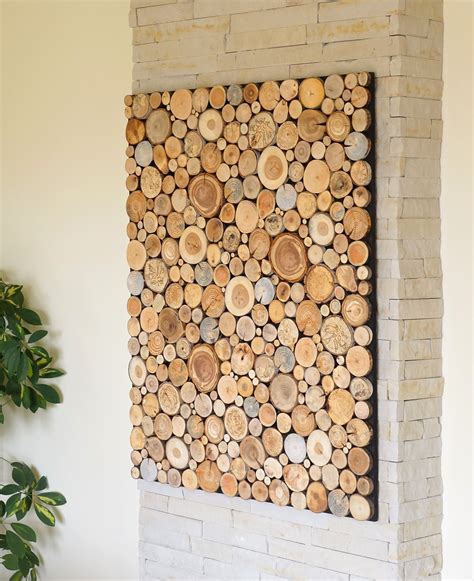 Wall Hanging Decor Reclaimed Wood Wall Art Tree Rounds Wall Panel