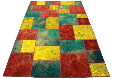 Ein toller teppich für beispielsweise ihre wohnung oder ihr büro. Patchwork Teppich Rot Türkis in 240x160cm (1001-2066 ...