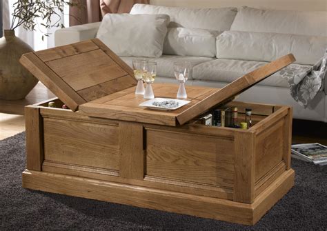 Bar de salon en bois. Table basse coffre bar