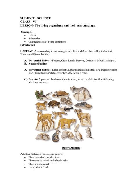 Vi Lesson The Living Organisms And Their Surroundings E Ctlt