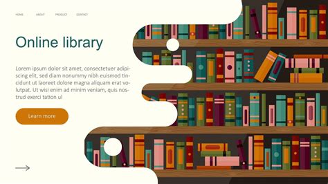 Online Library App For Reading Banner Website Template Electronic
