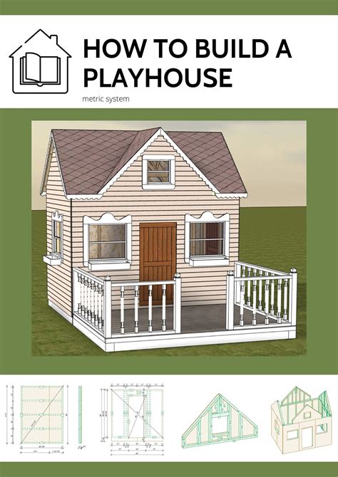 Wooden Playhouse Plans Etsy
