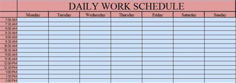 Daily Work Schedule Template Elegant Download Daily Work Schedule Excel