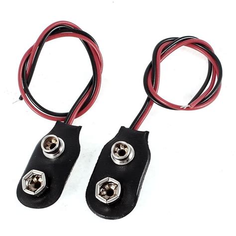 2pcs 15cm Wire Cable 9v 9 Volt Battery Clip Connector I Type In Battery
