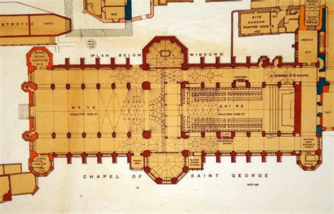 Castle floor plans or how a castle is designed with defense in mind. Unknown - Windsor Castle Ground Floor Plan by Hope at 1stdibs