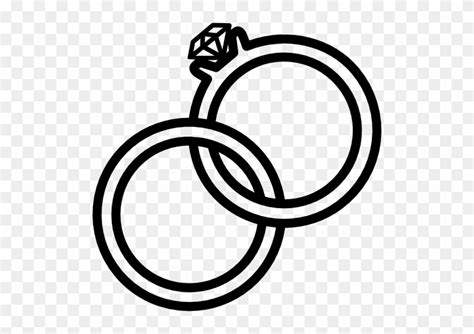 Wedding Ring Svg Shapes Diamond Rings Engagement Wedding - Black And