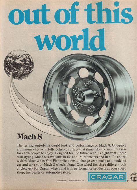 1974 Cragar Mag Wheel Advertisement Hot Rod Magazine July 1974 Old