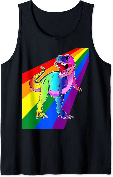 Pride Flag Lgbtq Flag Dinosaur Tank Top Amazon Co Uk Fashion
