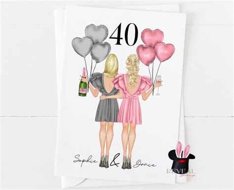 Best Friend 40th Birthday Card Sister 40th Birthday Card Etsy Uk