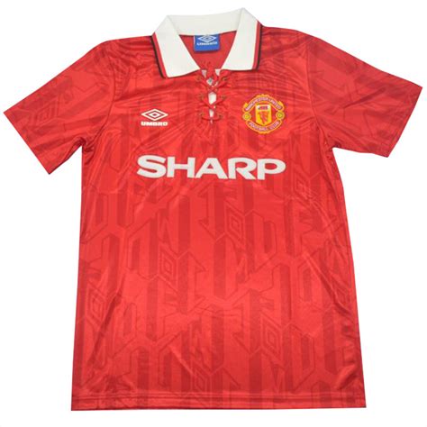 Let everyone know which team you support with a manchester united jersey in home or away colors. US$ 18 - 1993-1994 Man Utd Home Red Retro Soccer Jersey ...