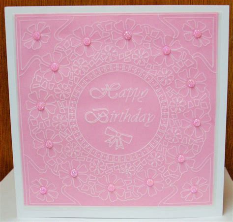 Pink Parchment Birthday Card Birthday Cards Cards Handmade Cards