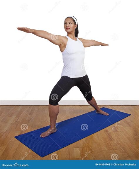 Isolated Female Doing Yoga In Gym Stock Photo Image Of Workout