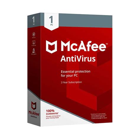 Mcafee Antivirus 2021 1 User 3 Years Software Line Trading