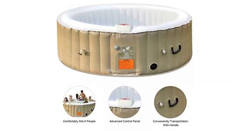 Costway Inflatable Bubble Massage Spa Portable Round Hot Tub 4and6 Person Available Relaxing