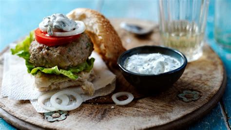 Spiced Lamb Burgers With Herbed Yoghurt Recipe Bbc Food