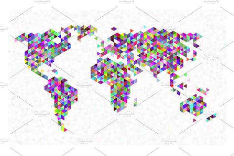 Geometric Vector World Map Custom Designed Illustrations Creative