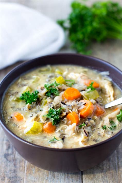 All you need to complete a satisfying. This creamy chicken & wild rice soup cooks up in the slow ...