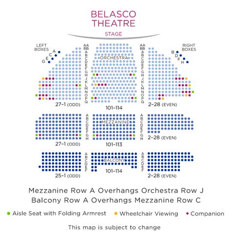 Dear Evan Hansen Belasco Theatre Tickets Seating Chart Broadway New