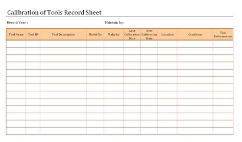 Calibration Log Excel Template Kayra Excel
