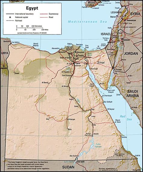 Ambasciata d'egitto, mappa carta ambasciata d'egitto. Egitto mappa geografica - Egitto geografia mappa (Africa ...