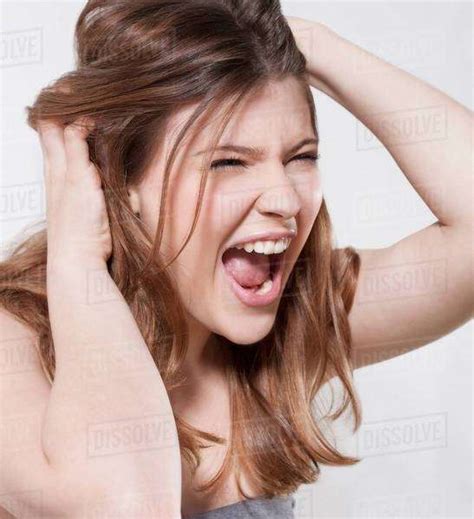 Close Up Of Woman Screaming Stock Photo Dissolve