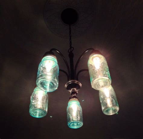 Upcycled Hanging Chandelier Mason Jar Light By Junkyardjems 27500