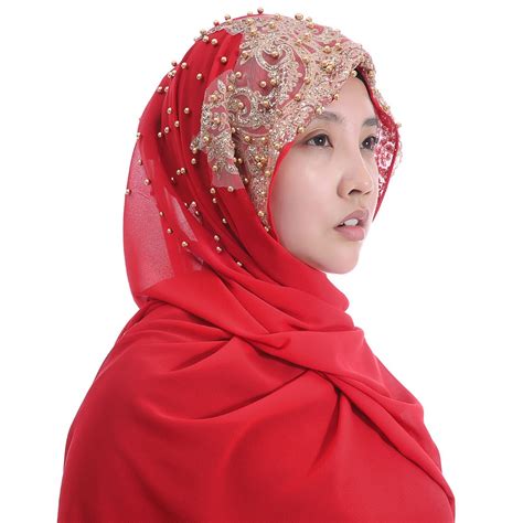 10pcslot Muslim Women Chiffon Hijab Scarf Shawl Head Wrap Glitters