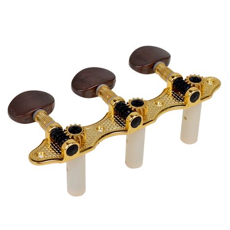 1pair Classical Guitar Tuning Pegs Machine Head Tuner Gold Plated Caving Pattern 6941478439197