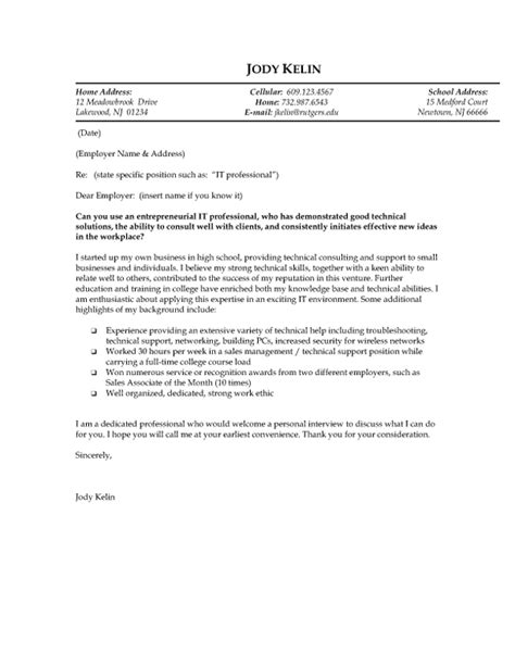 Information Technology Entry Level Cover Letter Samples Templates